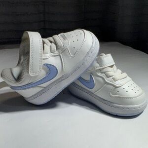 Nike Court Borough Low 2 Baby Toddler Shoes White Leather Sneakers Size 3C